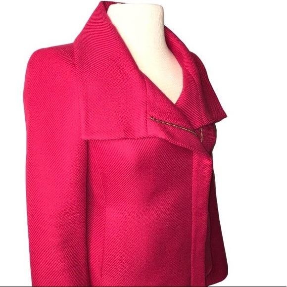 Talbots Jackets & Blazers - TALBOTS lined moto lined wool cropped jacket Barbiecore pink 2P